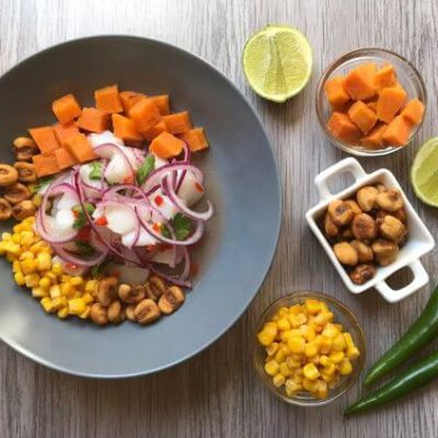 Foto retratando o famoso Ceviche Peruano